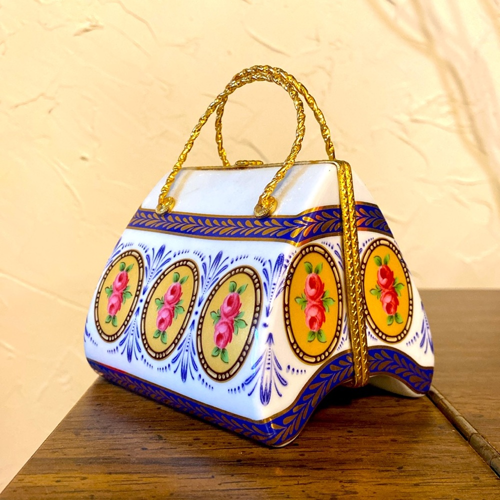 Beautiful HANDBAG/PURSE Hinged Trinket Box Vintage 1970’s 4” - Picture 5 of 10